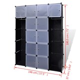 thumbnail of vidaXL Modularer Schrank mit 14 Fächern schwarz/weiß 37x146x180,5cm