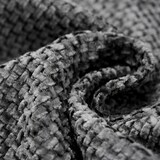 thumbnail of 4 Esszimmerstühle Chenille Grau mit goldfarbenen Edelstahl-Armlehnen, gepolstert, einfache Montage