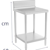 thumbnail of Royal Catering - Royal Catering Table De Travail INOX Adossée Cuisine Plan De Travail Professionnel avec Dosseret RCAT-60/60-N (60 x 60 cm, 150 kg,
