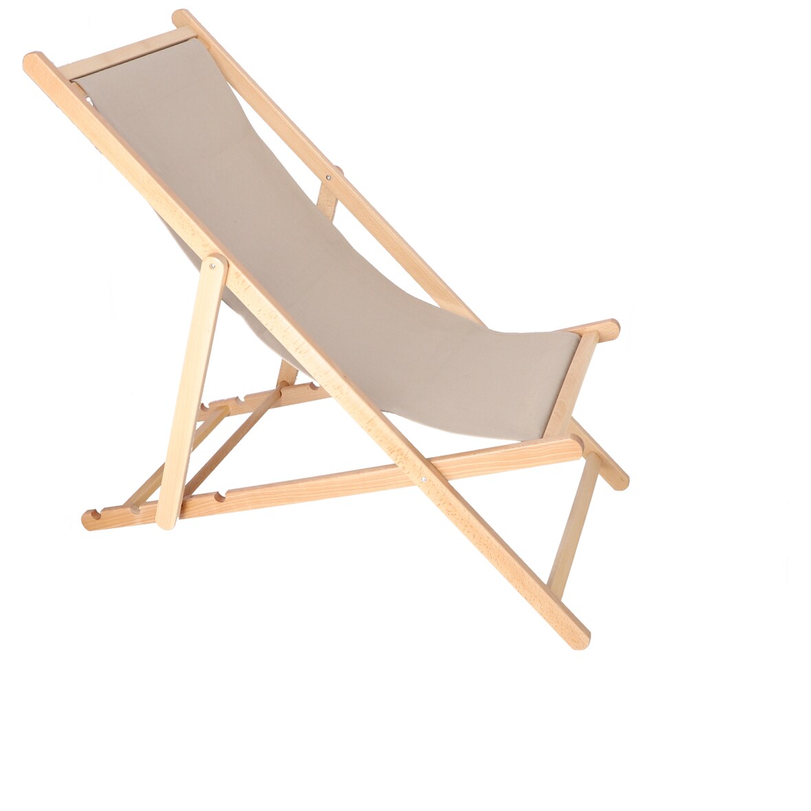 Aranaz- Hamaca madera de haya barnizada sin brazos lona piedra. Dimensiones: 60 x 130 x 107 cm