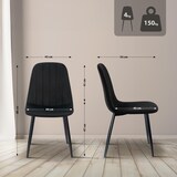 thumbnail of Set di 4 sedie da pranzo in velluto Baxter nero