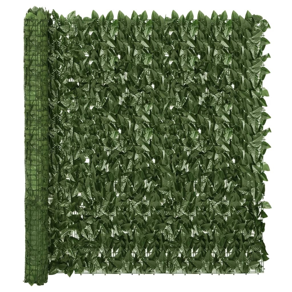 Helloshop26 - Schermo per balcone schermo per la privacy con foglie verde scuro 600 x 150 cm 02_0010012