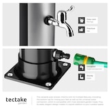 thumbnail of tectake ducha solar Tinto ecológica para exteriores con cabezal giratorio 360°, 23x43.5x220 cm, negro/plata