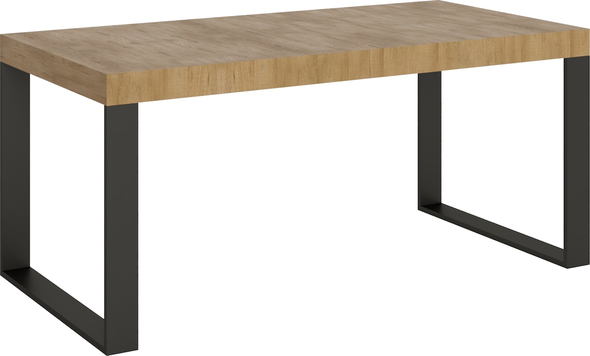 Ausziehbarer Tisch 90x180/284 cm Tecno Quercia Natura Anthrazit-Gestell