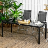 thumbnail of Tavolo da Giardino 180x80x72 cm in Alluminio e Vetro Temperato Nero