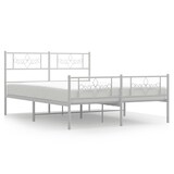 thumbnail of vidaXL Bedframe met hoofd- en voeteneinde metaal wit 140x200 cm