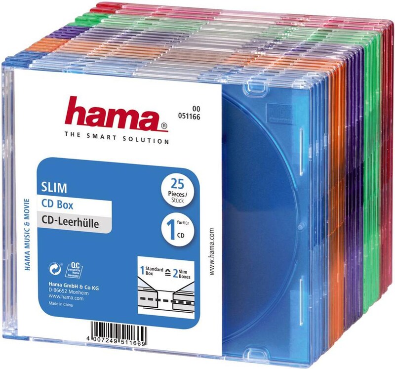 Hama CD Hülle Slim 1 CD/DVD/Blu-Ray Polystyrol Transparent-Blau ...