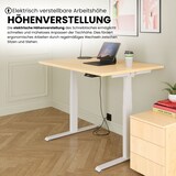 thumbnail of bümö höhenverstellbarer Schreibtisch 120 x 80 cm in weiß, Gestell silber - Höhenverstellbar Elektrisch Stehpult mit 3-fach Speicher, Computertisch,