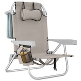 thumbnail of tectake Chaise de plage CORAL pliable avec fonction sac à dos - beige, Lot de 2 - 406261