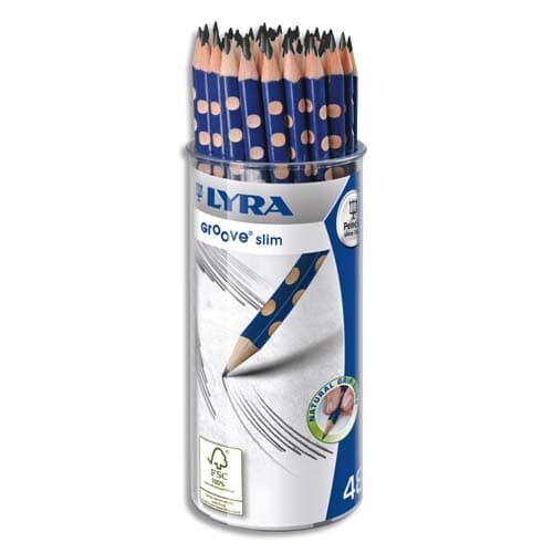 Pot de 48 crayons graphite triangulaires Groove Slim, mine HB