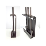 thumbnail of Conjunto de ferramentas para lareira de 3 peças em aço preto e madeira - conjunto 3 L