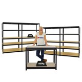 thumbnail of PROREGAL Mega Deal | 4x Schwerlastregal Big Elephant M & 1x Höhenverstellbare Werkbank Slim Dino| Fachlast bis zu 600kg | Schwarz | Stecksystem