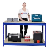 thumbnail of PROREGAL Etabli DINO réglable en hauteur, HxLxP 90x160x60cm, Capacité de charge 600kg, Bleu, Etabli d’Atelier, Table de Travail & Bricolage