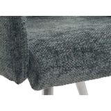 thumbnail of 2er-Set Esszimmerstuhl HWC-G55, Stuhl mit Armlehne, Edelstahl gebürstet Stoff/Textil Chenille Öko-Tex ~ blau-grün