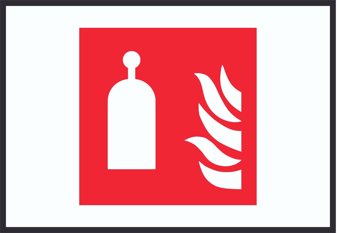 Auslösestation für Raumschutz Symbol Schild A0 Rückseite selbstklebend