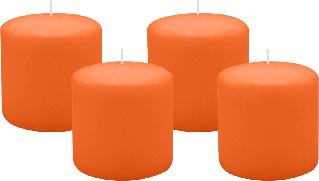 4er Set Stumpenkerzen/Adventskranzkerzen Karotte Ø 100 x 100 mm