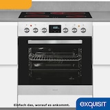 thumbnail of Exquisit Herd-Set EHE185-HBZ-020-Set inox | Energieeffizienzklasse A | 75 l Garraum | Glaskeramik Kochfeld | Herd-Set 60 cm