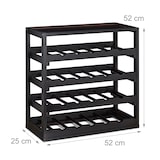thumbnail of Relaxdays Weinregal Holz, HxBxT:52x52x25cm, robust, 4 Ebenen für 20 Flaschen, Weinflaschenhalter, schwarz