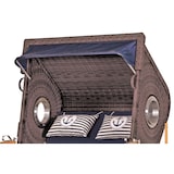thumbnail of Strandkorb deVries PURE® Sailor XL - PE stone grey - Dessin 198 - inkl. Schutzhülle