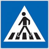 thumbnail of Verkehrszeichen Fußgängerüberweg rechts, Nr.350-10, Aluminium RA1, Anit-Sticker, 600x600mm