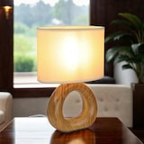 thumbnail of Lámpara de mesa ANDRE E14 hasta 25W Marrón Beige Cerámica Acero inoxidable Tela LE109441