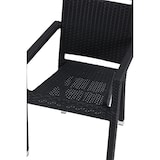 thumbnail of METRO PROFESSIONAL Stapelbare stoel met armleuningen en handgreep Barbados, polyrattan, zwart