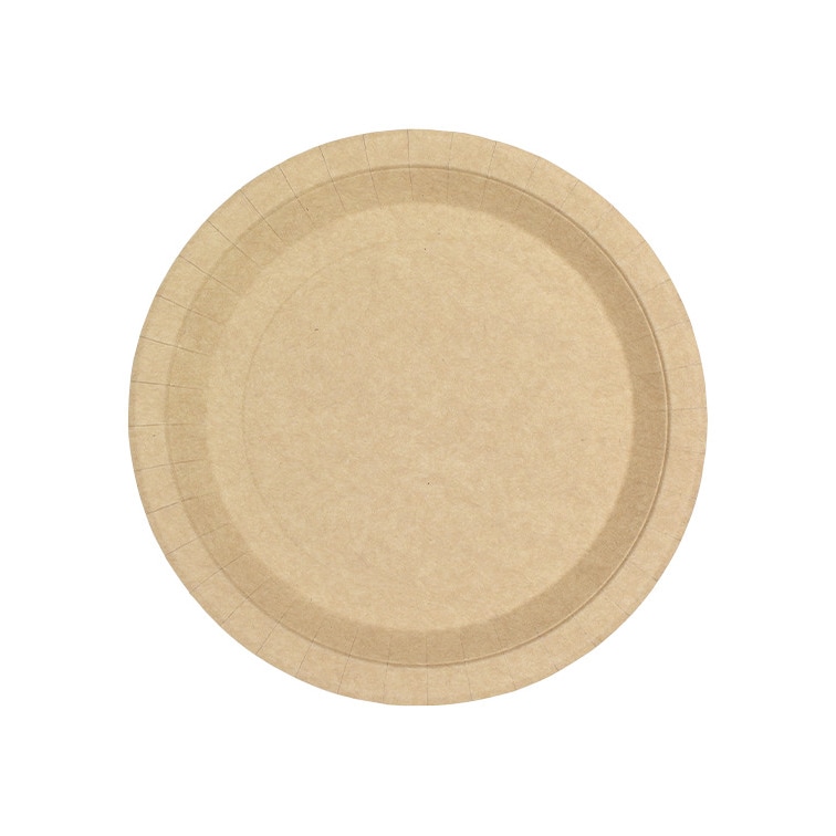 MONOUSO - Prato de Cartão Redondo Anti-Gordura Kraft Ø22cm 195g/m² (50 Uds)