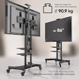 thumbnail of ONKRON Soporte TV con Ruedas y Regulación de Altura Motorizada para 50-86", hasta 90 kg, VESA máximo 800x500 mm, TS1881E-B Negro