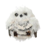 thumbnail of 1 Eule Dekofigur Kunstfell 8cm zum Aufhängen Weihnachtsfigur Schneeeule Deko Figur Weihnachten Tierfigur Weihnachtsdeko Plüschfigur Weiß Grau