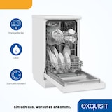 thumbnail of Exquisit Geschirrspüler GSP9109-030E weiss | Spülmaschine 45 cm | ECO-Modus | Maßgedecke: 9 | Standgerät
