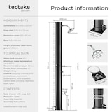 thumbnail of TECTAKE Ducha solar Orinoco, ecológica, depósito 40 l, cabezal rotatorio 360°, mezclador monomando, 222x29x47.5 cm, negro