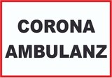thumbnail of Corona Ambulanz Schild A5 Rückseite selbstklebend