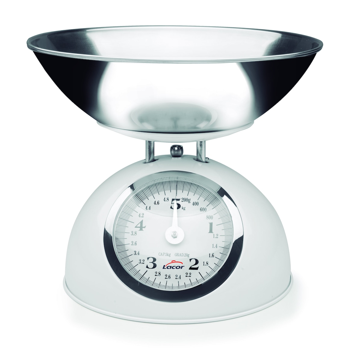 Lacor – 61714 – Retro-Küchenwaage aus Stahl, 5 kg – Rot