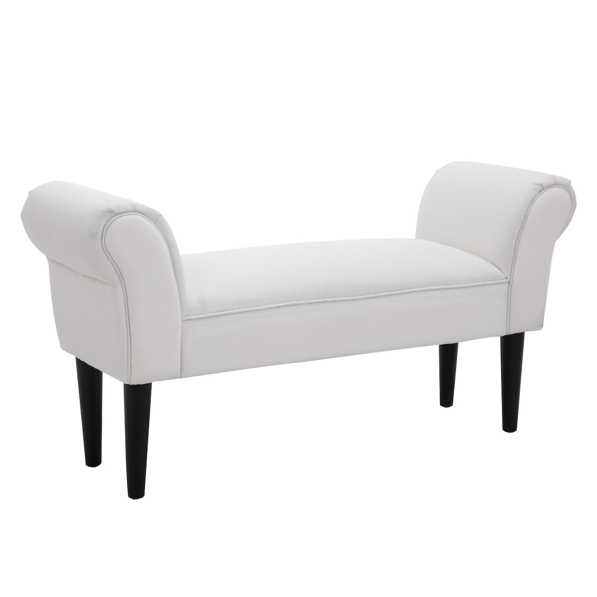Taburete Pie de Cama Banqueta con Brazos Tapizada Banco de Dormitorio Recibidor