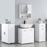 thumbnail of Armario de Baño con 2 Puertas y 2 Estantes Ajustables de 7 Niveles Mueble Auxiliar de Almacenaje para Salón Cocina Antivuelco 60x30x80 cm