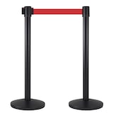 thumbnail of Danieli Store | Barreras de delimitación negras con cinta extensible hasta 3 m retráctil | Base reforzada y cinta roja de 3 m