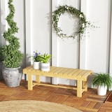 thumbnail of Gartenbank 2-Sitzer Holz Natur, 110x38x35 cm, wasserfest lackiert, bis 250 kg, für Balkon, Garten und Terrasse
