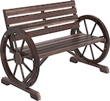 thumbnail of Banco de Madera con Apoyabrazos en Forma de Rueda de Carro 105,5x59x75 cm Marrón