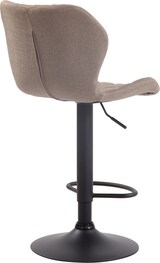thumbnail of 2er Set Barhocker DIBEL - Stoff Taupe 47x51x88 cm Schwarz | Barstuhl Höhenverstellbar Mit Lehne Drehbar Tresenhocker Tresenstuhl Kneipenhocker