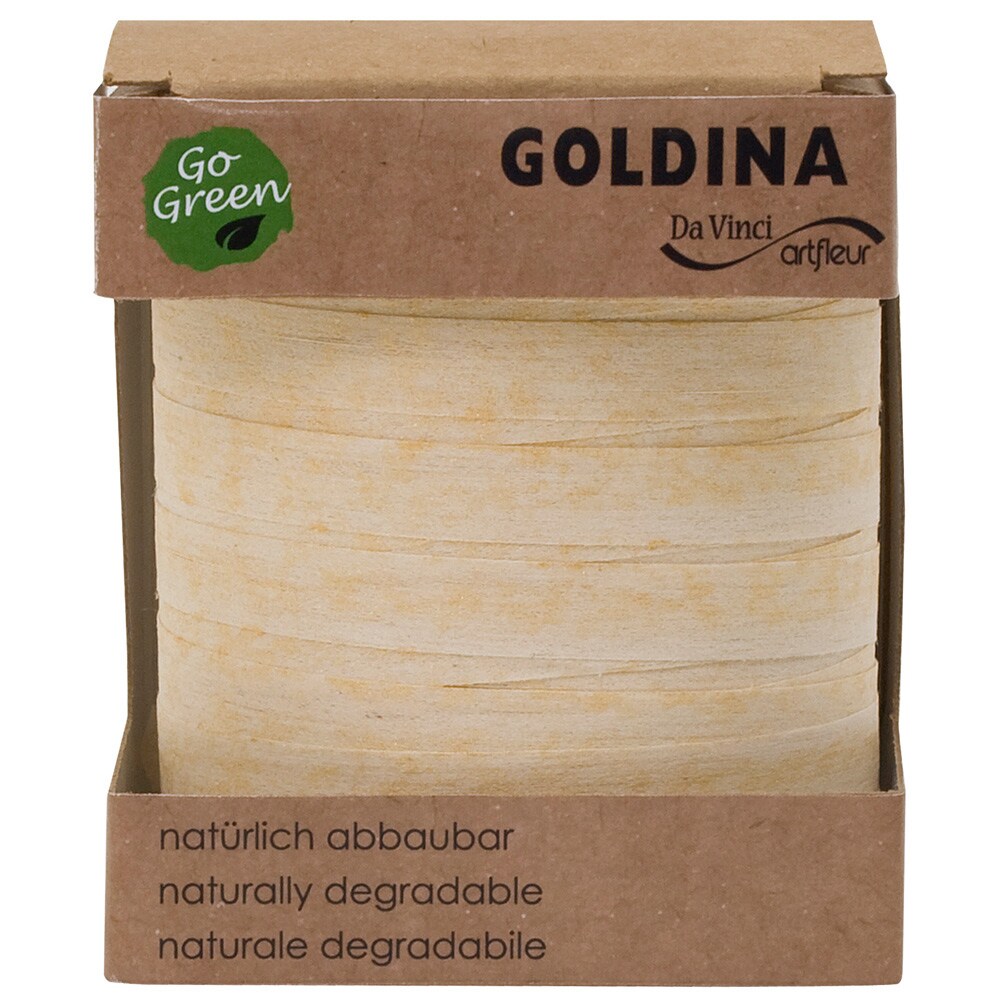 Geschenkband/Ringelband biologisch abbaubar 100 Meter Glimmer Creme