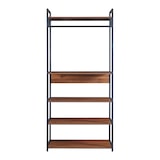 thumbnail of Helloshop26 - Conjunto de 2 cabideiros com 2 gavetas e 5 prateleiras efeito nogueira preta 03_0009370