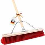 thumbnail of Stabiler Straßenbesen 100cm Breit mit speziellem Stielstabilisator und Stiel 160cm Lang rote Borsten Besen Kehrbesen