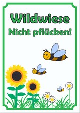 thumbnail of Schild Wildwiese Nicht pflücken hochkant A2 (420x594mm)