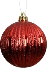 thumbnail of 6 Weihnachtskugeln Kunststoff 8cm bruchsicher geriffelte Christbaumkugeln Rillen Weihnachtsbaumkugeln Christbaumschmuck Weihnachtsbaumschmuck Rot