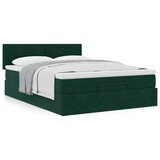 thumbnail of vidaXL Ottoman-Bett mit Matratze Dunkelgrün 140x190 cm Samt