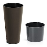 thumbnail of Prosperplast - Hoher runder Blumentopf ohne Reservoir - 30 x 30 x 57,2 cm, 15 l Fassungsvermögen, braun farbe