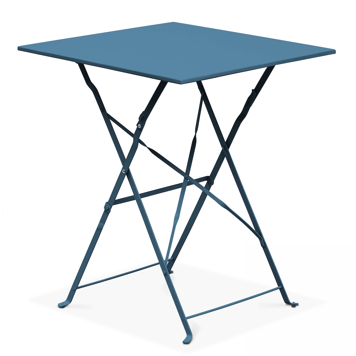 Table de jardin pliante bistrot en acier bleu pacific  - Oviala