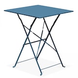 thumbnail of Table de jardin pliante bistrot en acier bleu pacific  - Oviala