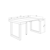 thumbnail of Consolle allungabile, Tavolo consolle allungabile, 140x90x73cm, Per 6 persone, Gambe in legno, Stile moderno, Cemento _ 182_25