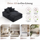 thumbnail of Chaiselongue Relaxliege Cordstoff 4 Kissen Memory-Schaum Ergonomisch Sofaliege 137x175x63 Wohnzimmer Grau Ohne Montage